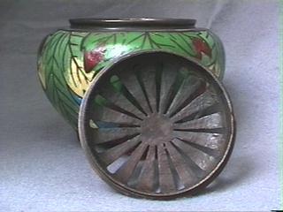 Meiji Period Japanese Bronze Champlevé Censer 