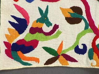 Mid-20th Century Huichol Indian Shaman Ritual Embroidered Cloth