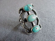 pre-1940 Navajo Silver & Turquoise Ring
