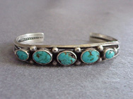 1950's Navajo Silver Turquoise Bracelet